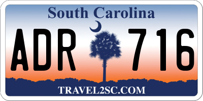 SC license plate ADR716