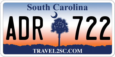 SC license plate ADR722