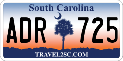 SC license plate ADR725