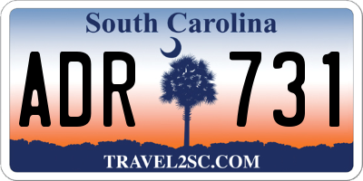 SC license plate ADR731