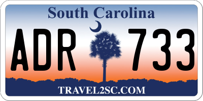 SC license plate ADR733