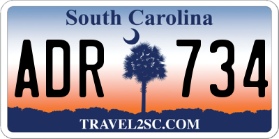 SC license plate ADR734