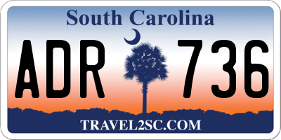 SC license plate ADR736