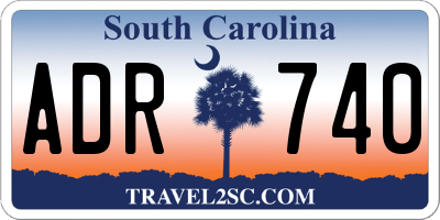 SC license plate ADR740