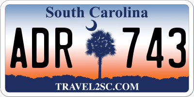SC license plate ADR743