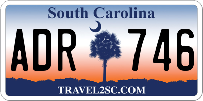 SC license plate ADR746