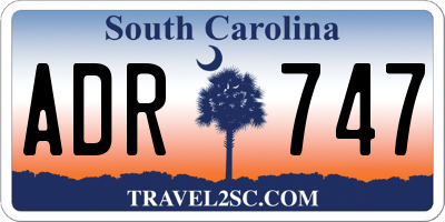 SC license plate ADR747