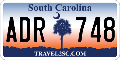 SC license plate ADR748