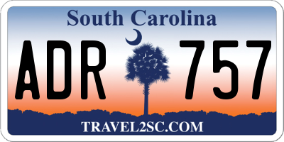 SC license plate ADR757