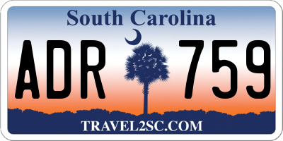 SC license plate ADR759