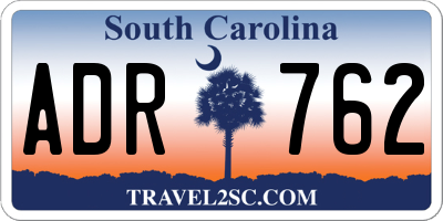 SC license plate ADR762