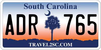 SC license plate ADR765