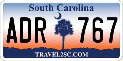 SC license plate ADR767