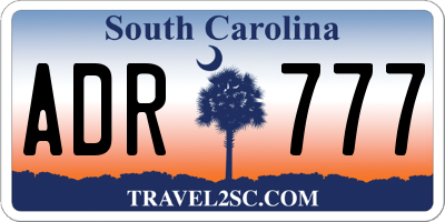 SC license plate ADR777