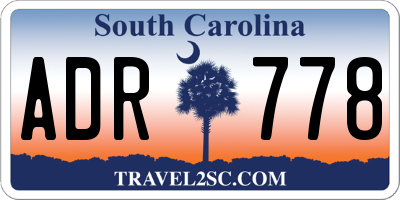SC license plate ADR778