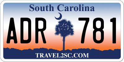 SC license plate ADR781