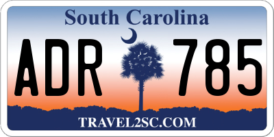 SC license plate ADR785