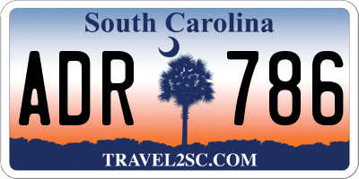 SC license plate ADR786