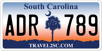 SC license plate ADR789