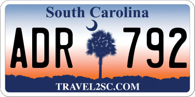 SC license plate ADR792
