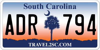 SC license plate ADR794