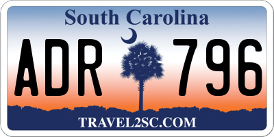 SC license plate ADR796