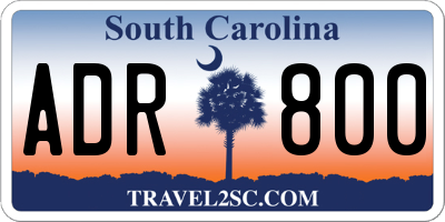 SC license plate ADR800