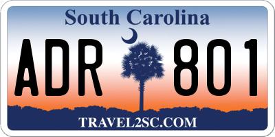 SC license plate ADR801