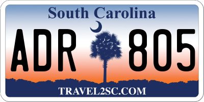 SC license plate ADR805