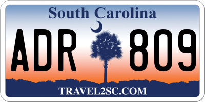 SC license plate ADR809