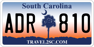 SC license plate ADR810