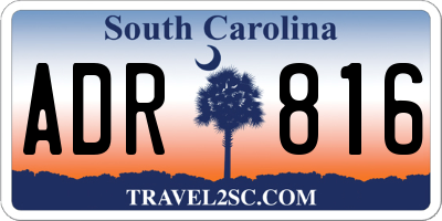 SC license plate ADR816