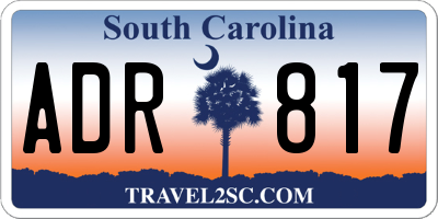 SC license plate ADR817
