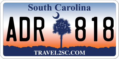 SC license plate ADR818