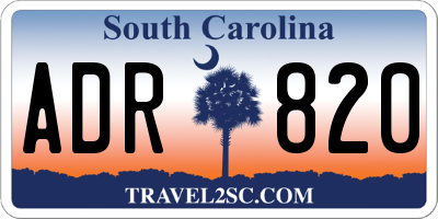 SC license plate ADR820