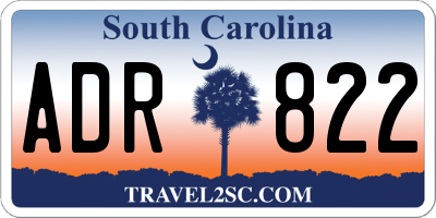 SC license plate ADR822
