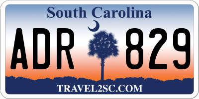 SC license plate ADR829