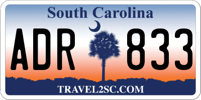 SC license plate ADR833