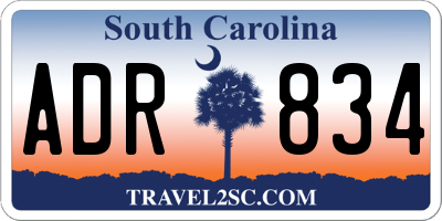 SC license plate ADR834