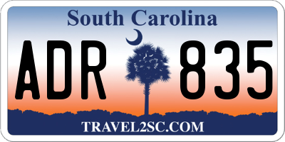 SC license plate ADR835