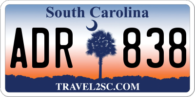 SC license plate ADR838