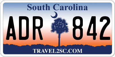 SC license plate ADR842