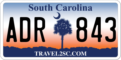 SC license plate ADR843