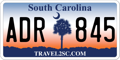 SC license plate ADR845