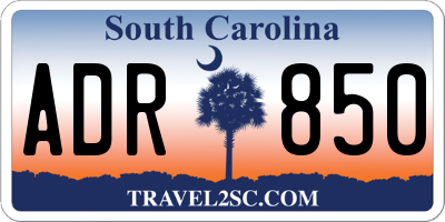 SC license plate ADR850