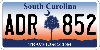 SC license plate ADR852