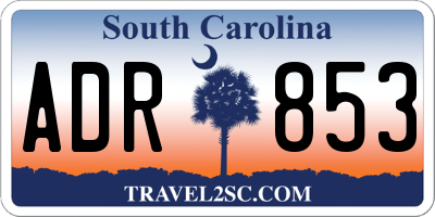 SC license plate ADR853