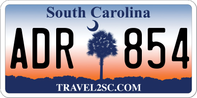 SC license plate ADR854