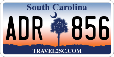 SC license plate ADR856