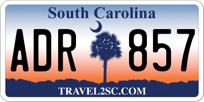 SC license plate ADR857
